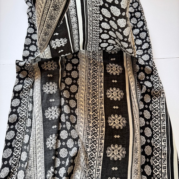 O'Neill Casty Maxi Dress Ivory Black Boho Beachy Strappy Sz L - Picture 15 of 16